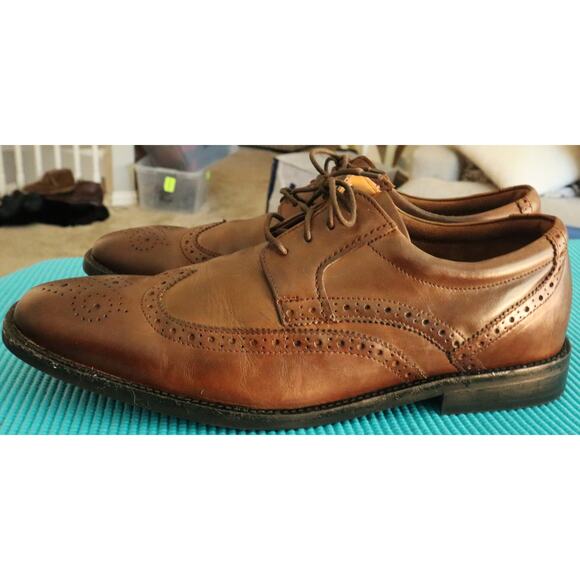 Rockport Walkability Wingtip Lace Up Oxford Brown Leather Men 13 Dress Shoe